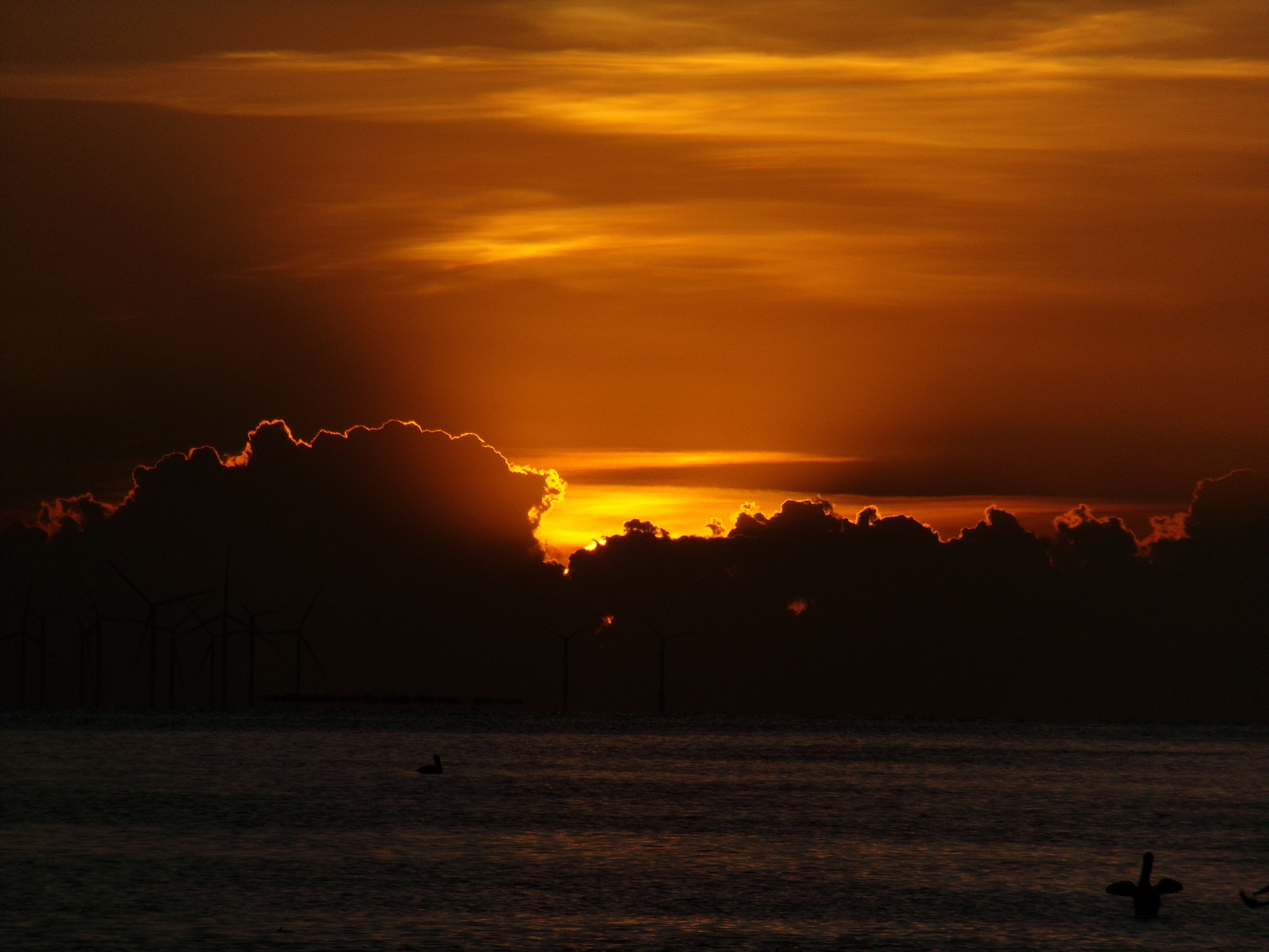 Sunset over South Padre Island shoreline